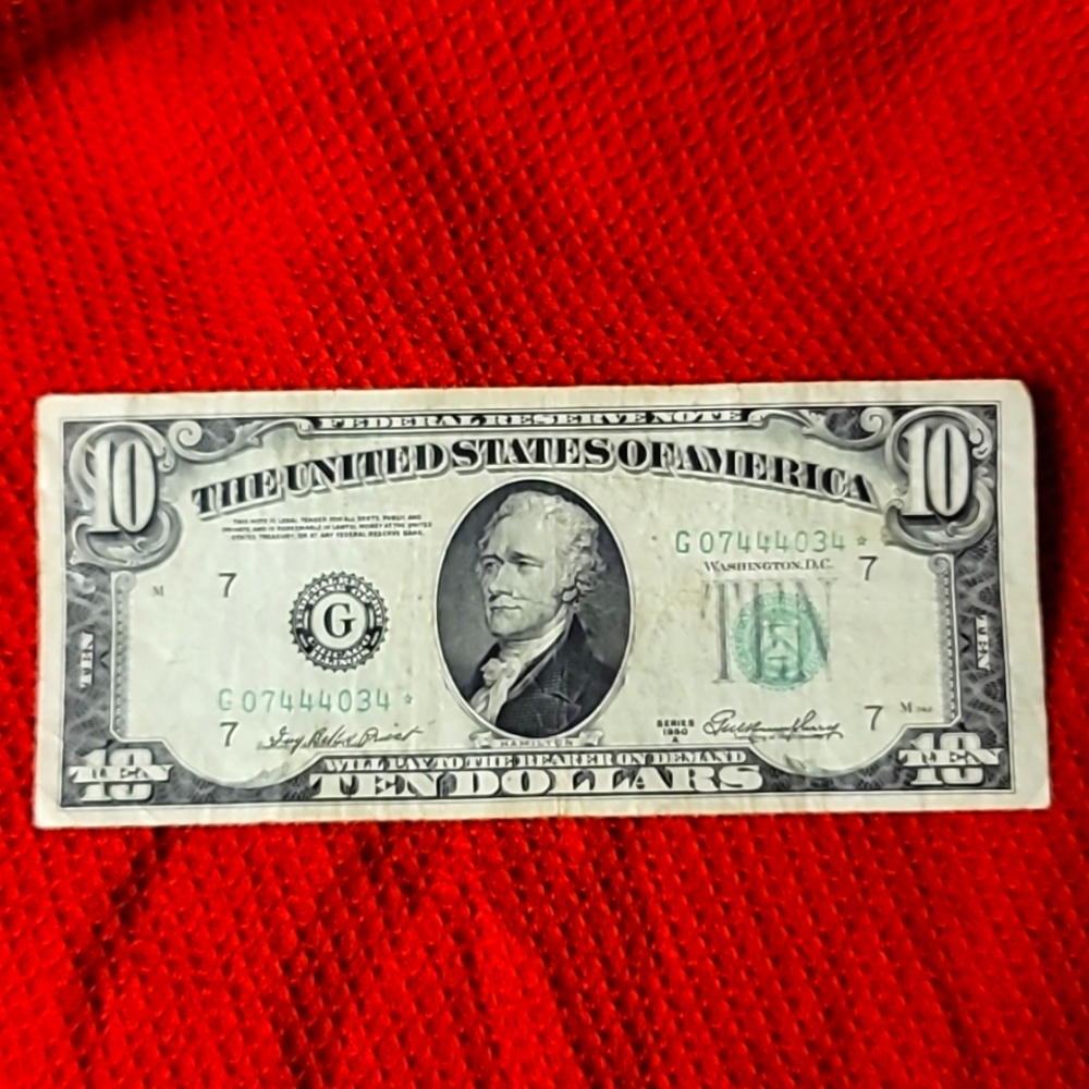 1950 Series $10 Star Note Paper Currency